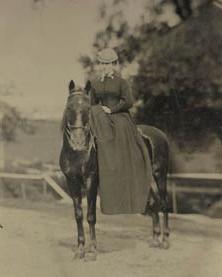 Marian Hooper Adams on horseback at Beverly Farms Tintype